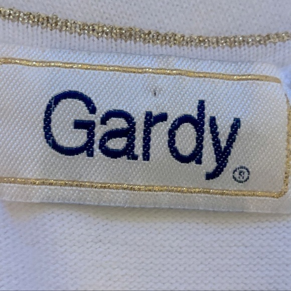 Gardy White Tank Top W/ Gold Embellishment | S - Picture 2 of 8